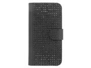 HTC One M9 Pouch Case Cover Black Diamond Black Leather Wallet
