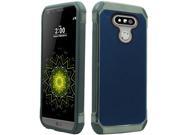 LG G5 H850 VS987 Hard Cover and Silicone Protective Case Hybrid Navy Blue Black Deluxe Shock