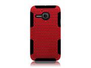 Alcatel One Touch Evolve 5020T Hard Cover and Silicone Protective Case Hybrid Perforated Red Black