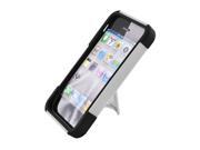 Apple iPhone 5 5S SE Hard Cover and Silicone Protective Case Hybrid White Black w Y Stand