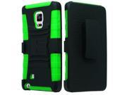 Samsung Galaxy Note Edge N915 Protector Cover Case Hybrid Black Green Curve Stand Holster