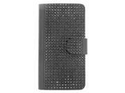 LG Leon C40 Power L22C L21G Tribute 2 LS665 Pouch Case Cover Black Diamond Black Leather Wallet
