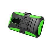 Motorola Moto X 2014 2nd Generation Protector Cover Case Hybrid Black Green Curve Stand Holster