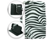 Samsung Galaxy Core Prime G360 Pouch Case Cover BLK WHT Zebra Horizontal Flap Credit Card Strap