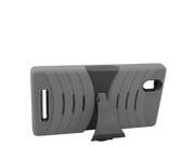 ZTE ZMAX Z970 Hard Cover and Silicone Protective Case Hybrid Grey Black With Stand
