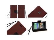 HTC Desire 510 512 Pouch Case Cover Dark Brown Premium PU Leather Flip Wallet Credit Card