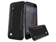 HTC Desire 530 630 Protector Cover Case Hybrid Brushed Metal Black Black Combat Robust