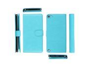 Apple iPod Touch 5 iPod Touch 6 Pouch Case Cover Sky Blue Horizontal Flap Credit Card