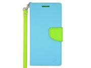 HTC Desire EYE Pouch Case Cover Lite BL Green 2 Tone Deluxe Horizontal Flap Credit Card With Strap