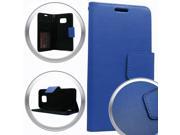 Samsung Galaxy S7 Edge G935 Pouch Case Cover Navy Blue Brushed Wallet Card
