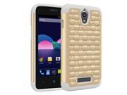 ZTE Obsidian Z820 Protector Cover Case Hybrid Gold Grey Luxurious Glossy Sparkle Rhinestones