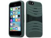 Apple iPhone 5 5S SE Hard Cover and Silicone Protective Case Hybrid Grey Black With Stand