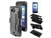 Kyocera Hydro Wave C6740 Hydro Air Cover Case Hybrid Robot BLK Stand Holster CLR Screen Protector
