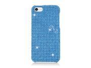 Apple iPhone 5C Light Lite Hard Case Cover Blue w Sparkle Rhinestones