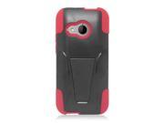 HTC One Remix One Mini 2 Hard Cover and Silicone Protective Case Hybrid Black Red w Y Stand