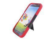 Samsung Galaxy S 4 I9500 I9505 I337 Hard Cover and Silicone Protective Case Hybrid BLK Red Y Stand