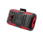Alcatel OneTouch Evolve 2 4037T Protector Cover Case Hybrid Black Red Curve Stand Holster