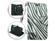 Huawei Tribute 4G LTE Y536A1 Fusion 3 Pouch Case Cover BLK WHT Zebra Flap Credit Card Strap