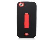 BLU Life View L110a Protector Cover Case Hybrid Black Red Symbiosis With Vertical Stand