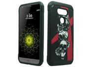 LG G5 H850 VS987 Hard Cover and Silicone Protective Case Hybrid Cross Skull Black