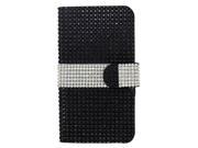HTC Desire 510 512 Pouch Case Cover Black White Strip Leather Wallet Diamond