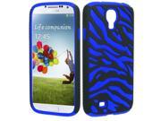 Samsung Galaxy S 4 I9500 I9505 I337 Protector Cover Case Hybrid Zebra Black Dark Blue Fusion