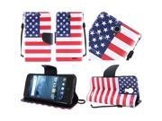 ZTE Prestige N9132 Z828 Pouch Case USA American Flag Grunge Stars Strips Flap Credit Card Strap