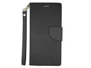 HTC Desire EYE Pouch Case Cover Black Black 2 Tone Deluxe Horizontal Flap Credit Card With Strap
