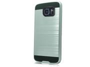 Samsung Galaxy S7 G930 Hard Cover and Silicone Protective Case Hybrid Silver Black Brushed