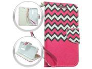 LG Class F620 Zero H650 Pouch Case Cover Hot Pink Chevron Horizontal Flap Credit Card With Strap
