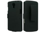 LG Volt F90 LS740 Hard Cover and Silicone Protective Case Hybrid Black Ripple w Holster