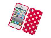 Apple iPhone 4 iPhone 4S Hard Case Cover White Pink Dots