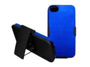 Apple iPhone 4 iPhone 4S Hard Cover and Silicone Protective Case Hybrid Blue Black Ripple Holster
