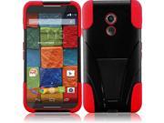 Motorola Moto X 2014 2nd Generation Protector Cover Case Hybrid Black Red Y Stand