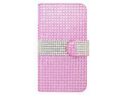 HTC Desire 510 512 Pouch Case Cover Hot Pink White Strip Leather Wallet Diamond
