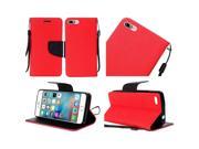 Apple iPhone 7 Plus 5.5 Pouch Case Cover Red Premium PU Leather Flip Wallet Credit Card