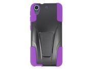 HTC Desire 626 626S Hard Cover and Silicone Protective Case Hybrid Black Purple w Y Stand
