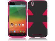 ZTE ZMAX Z970 Hard Cover and Silicone Protective Case Hybrid Triangle Black Red