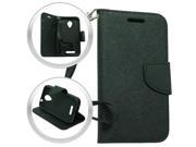 ZTE Obsidian Z820 Pouch Case Cover BLK Black 2 Tone Deluxe Horizontal Flap Credit Card With Strap
