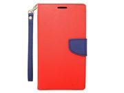 Pouch Case Cover Red Blue 2 Tone Deluxe Horizontal Flap Credit Card With Strap