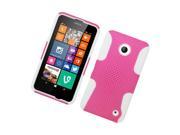 Nokia Lumia 630 Lumia 635 Hard Cover and Silicone Protective Case Hybrid Perforated Hot Pink White