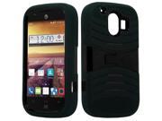 ZTE Compel Z830 Hard Cover and Silicone Protective Case Hybrid Black w Stand