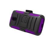 LG Volt F90 LS740 Hard Cover and Silicone Protective Case Hybrid BLK Purple Curve Stand w Holster