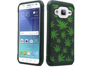 Samsung Galaxy J7 Hard Cover and Silicone Protective Case Hybrid Weed Black