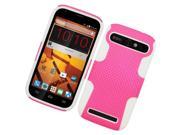 ZTE Warp Sync N9515 Hard Cover and Silicone Protective Case Hybrid Perforated Hot Pink White