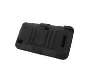 ZTE Max N9520 Max N9521 Hard Cover and Silicone Protective Case Hybrid Black Curve Stand Holster