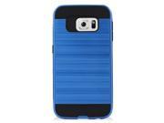 Samsung Galaxy S6 Edge G925 Hard Cover and Silicone Protective Case Hybrid Blue Black Brushed