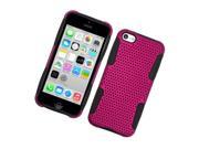 Apple iPhone 5C Light Lite Hard Cover and Silicone Protective Case Hybrid Perforated Pink Black