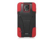 Samsung Galaxy S5 mini G800 Hard Cover and Silicone Protective Case Hybrid Black Red w Y Stand