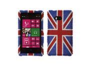 Nokia Lumia 810 Hard Case Cover United Kingdom Flag w Sparkle Rhinestones